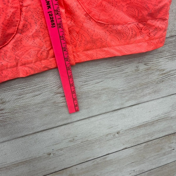 ASOS Bright Coral Rain Coat Jacket Lace Stylish Hooded Safety Running XS/S Euro - Picture 4 of 12